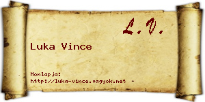 Luka Vince névjegykártya